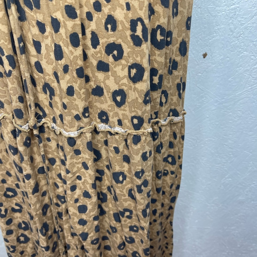 Ava&Viv Animal Print Halter Tie Waist Midi Sundress Boho Tiered Flowy Resort Lg - Picture 9 of 13